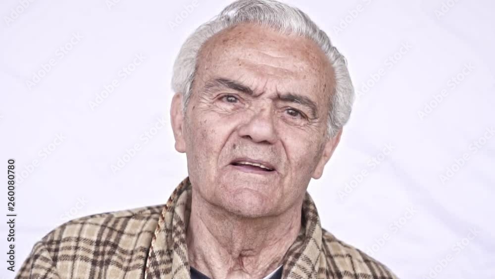 Senior Elderly Happy Man , Close up Slow Motion Video Senior Elderly Happy Man , Close up Slow Motion Video