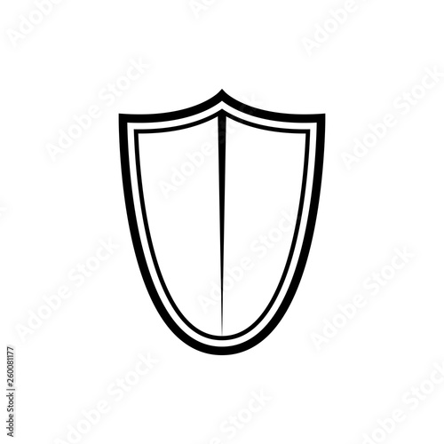 Vector image of a flat, isolated shield icon. Design of a linear shield icon. Free Download Vector image of a flat, isolated shield icon. Design of a linear shield icon. - GFXLoad