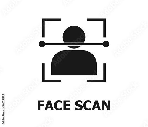 Modern Human Face Scan System Icon