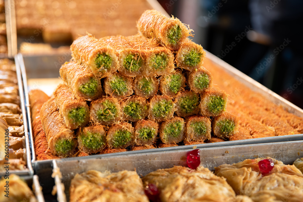 Arabian sweets at Carmel market Stock Photo | Adobe Stock