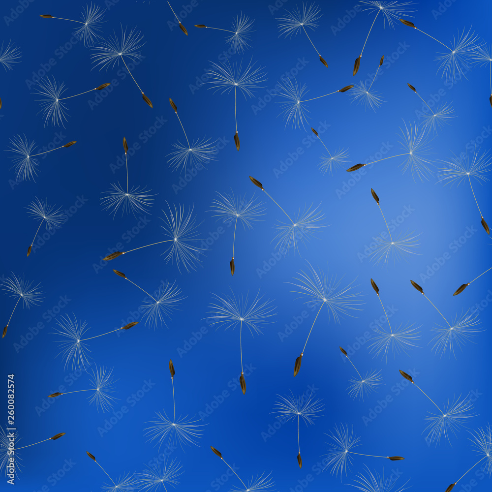 seamless wallpaper with dandelions, vector