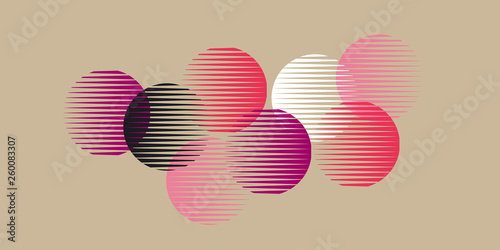Abstract pink round geometry shapes pattern.