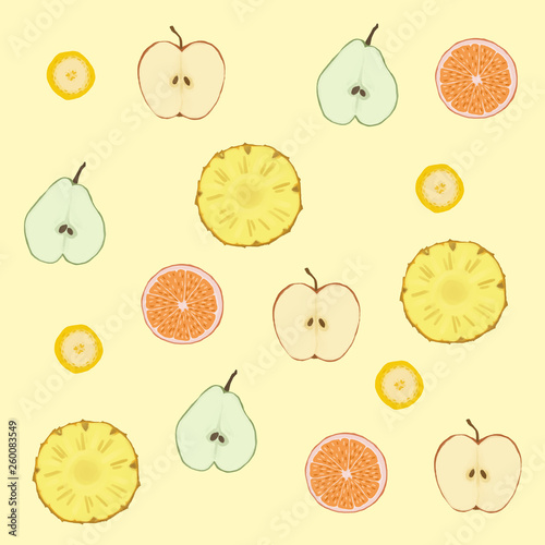 seamless pattern with fruits