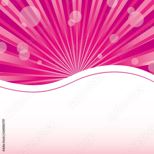 Abstract womanish pink background with sunrays and sparkles photo