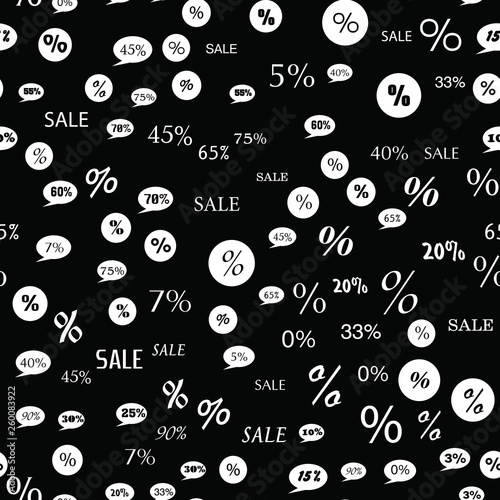 Percent and discount concept Seamless vector EPS 10 pattern