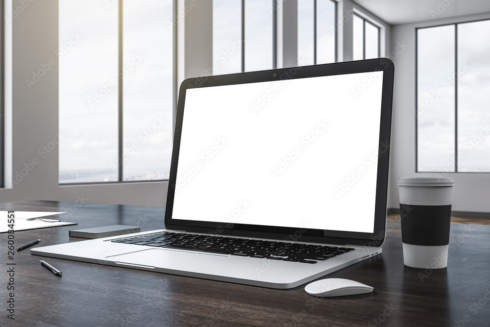 Empty white laptop Empty white laptop