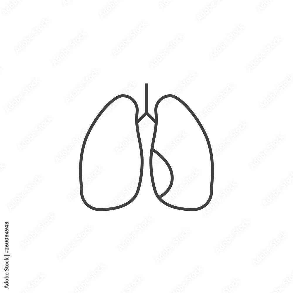 Lungs Vector Line Icons Lungs Vector Line Icons