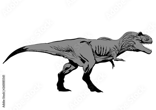 Silhouette of a prehistoric large dinosaur © Николай Григорьев