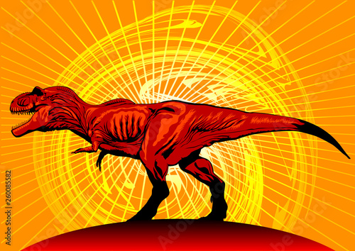 Silhouette of a prehistoric large dinosaur