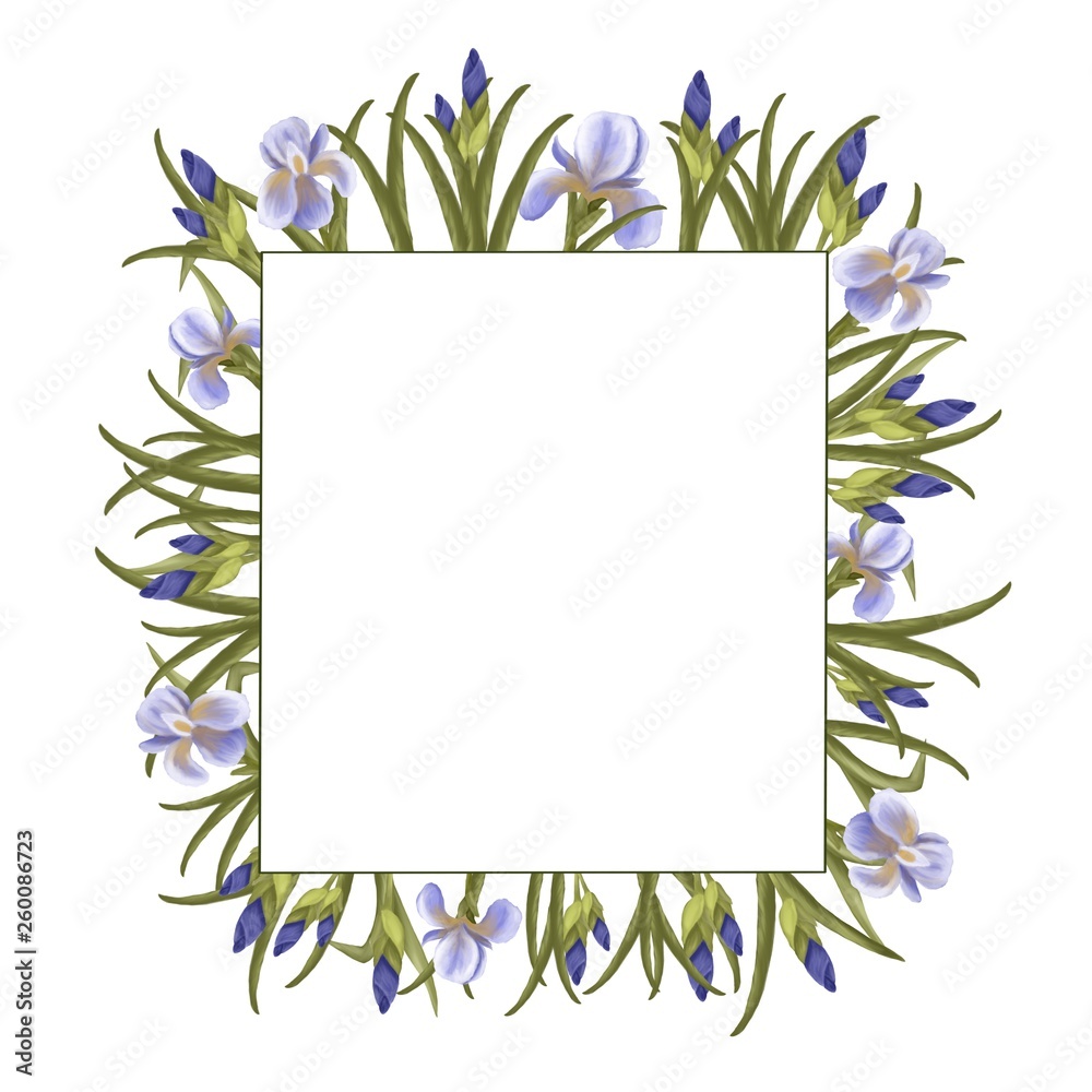 Frame with flowers and leafs 