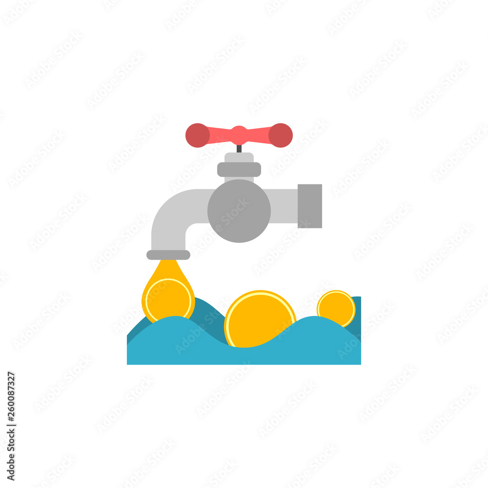 Coin Faucet Flat Vector Icon. Coin Faucet Flat Vector Icon.