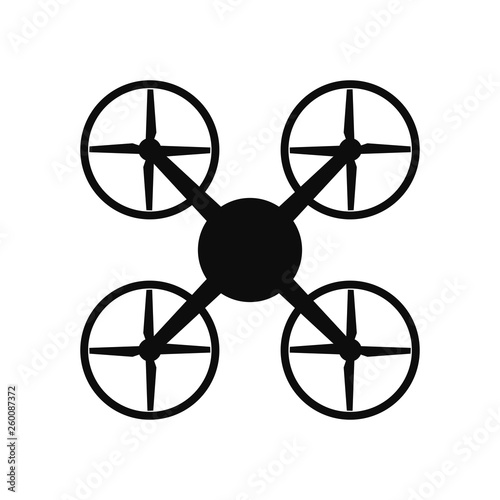 Aerial drone icon, top view – stock vector