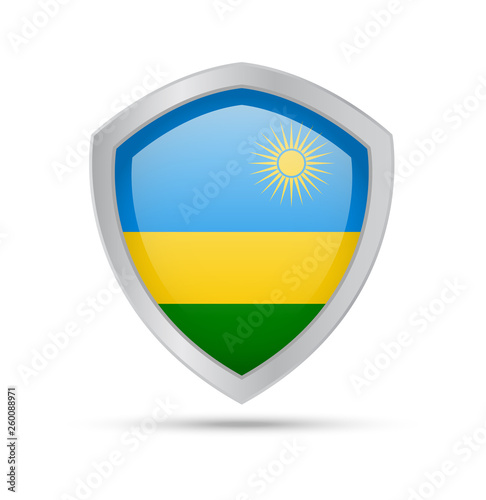 Shield with Rwanda flag on white background. Free Download Shield with Rwanda flag on white background. - GFXLoad