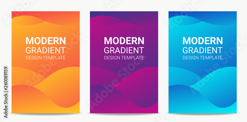 Fluid Modern gradient background design template set