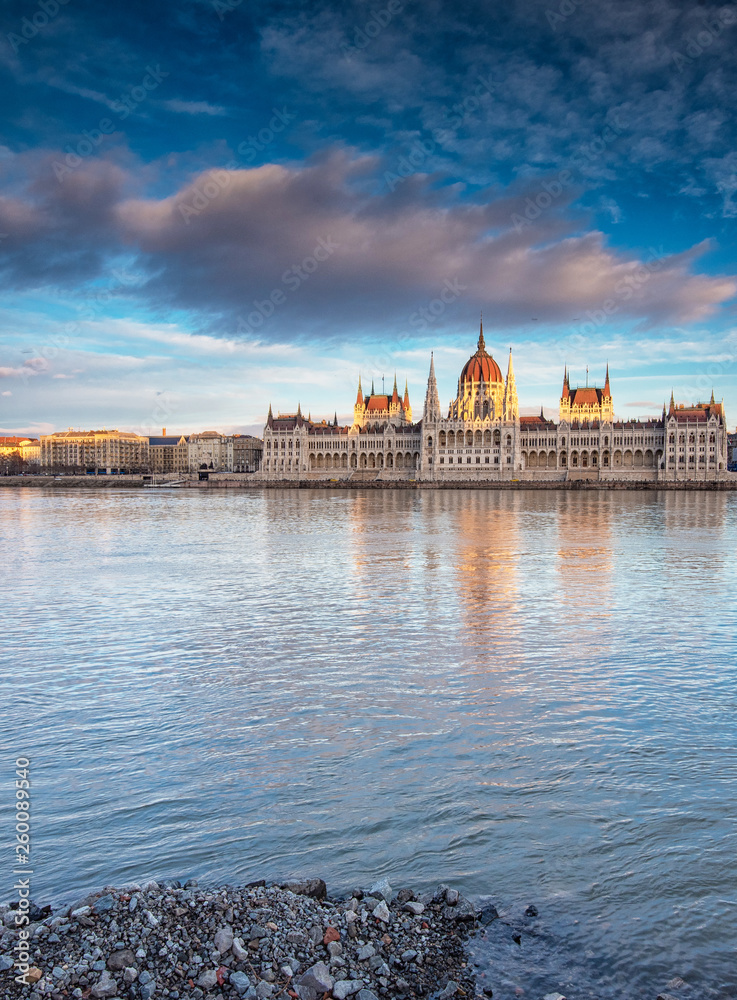 The Hungarian Parliament in sunset