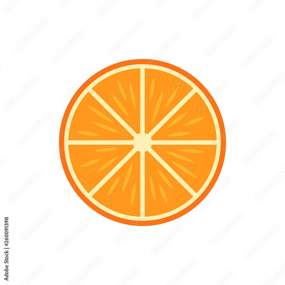 Orange slice icon fruits isolated on white backgroung Orange slice icon fruits isolated on white backgroung
