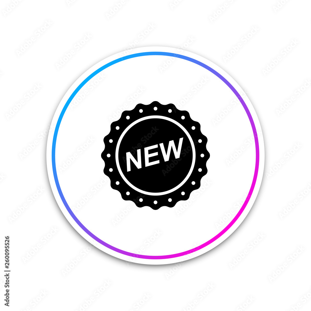 Label New sign isolated on white background. Circle white button. Vector Illustration Label New sign isolated on white background. Circle white button. Vector Illustration