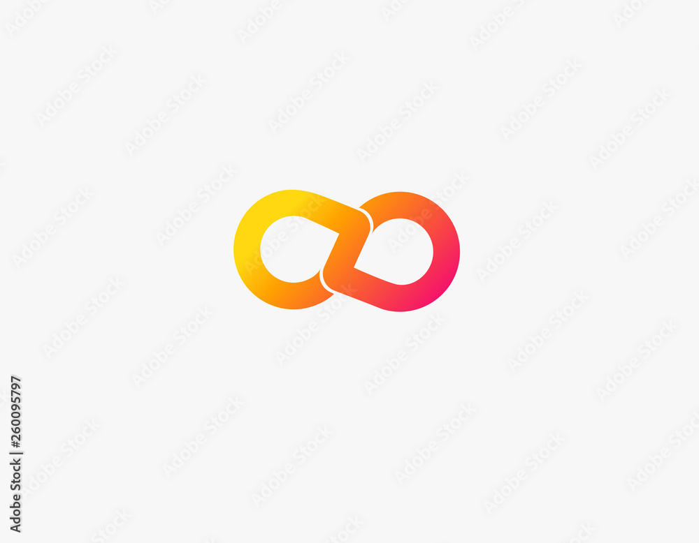 Abstract logo two drops of water and infinity sign Abstract logo two drops of water and infinity sign