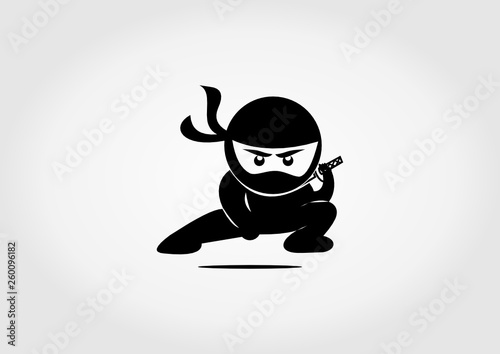 silhouette icon ninja design