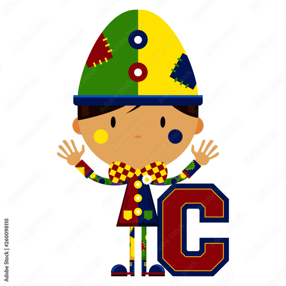 C is for Clown Illustration