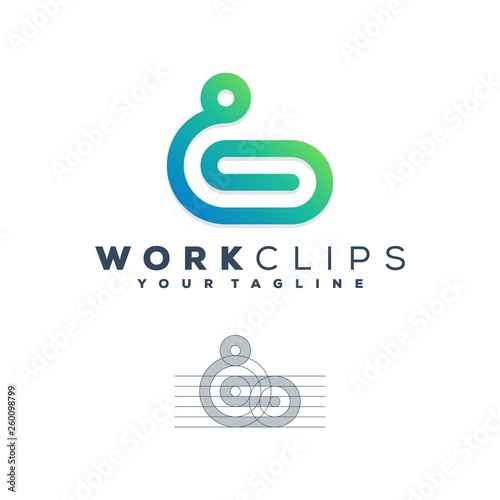 work clips logo concept.