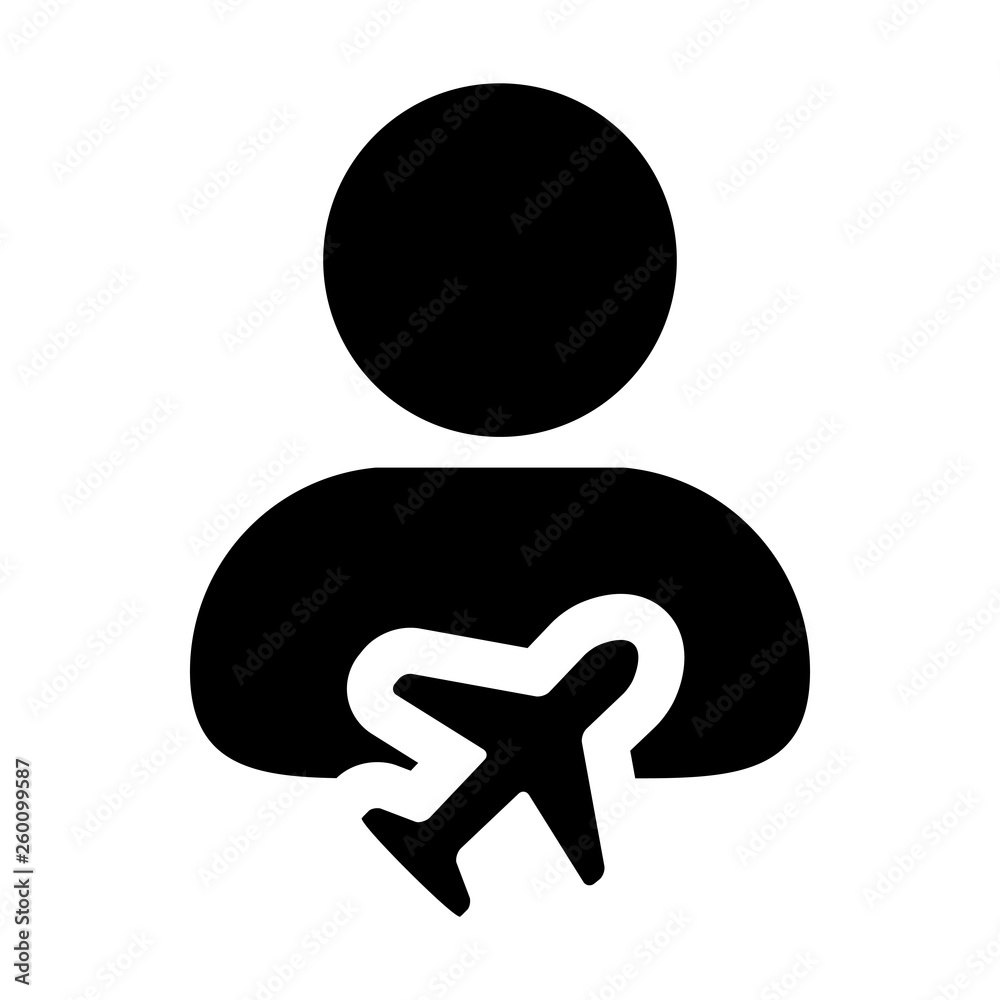 Vacation icon vector male user person profile avatar symbol for transportation in flat color glyph pictogram illustration Vacation icon vector male user person profile avatar symbol for transportation in flat color glyph pictogram illustration