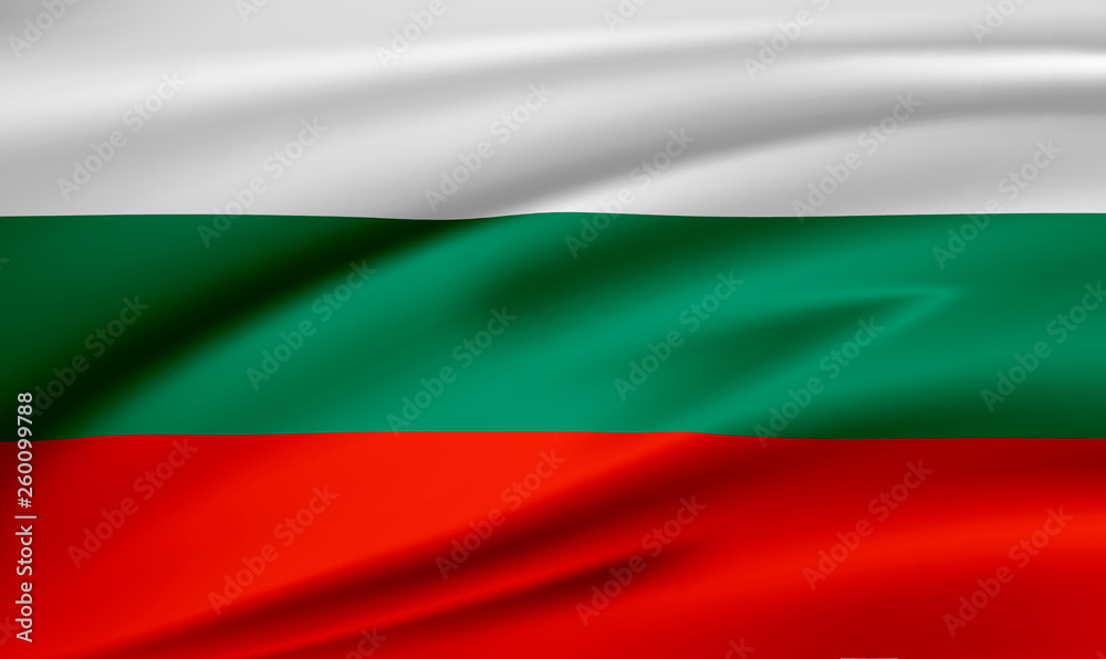 Flag Bulgaria  Republic of Bulgaria.  Smooth illustration of  close-up.