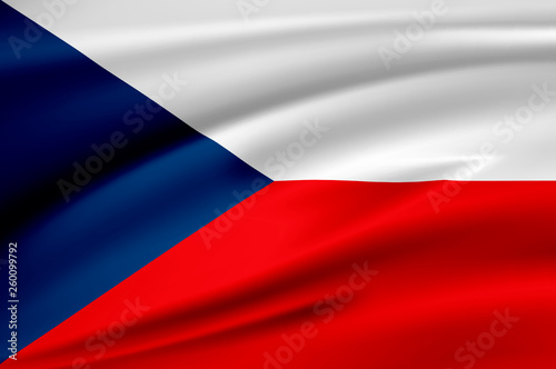 Flag Czech Republicz. Smooth illustration of close-up.