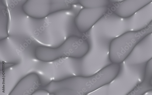 Graphic illustration - liquid pattern dark gray color. Modern abstract background. Design wallpaper. 3D illustration