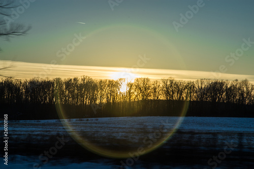 sunset over the lake