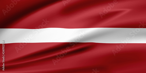 Flag Latvia, Republic of Latvia. Smooth illustration of close-up.