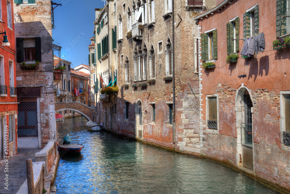 Quiet canal in  Venice, Italy