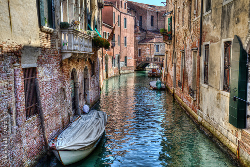 Quiet canal in Venice, Italy