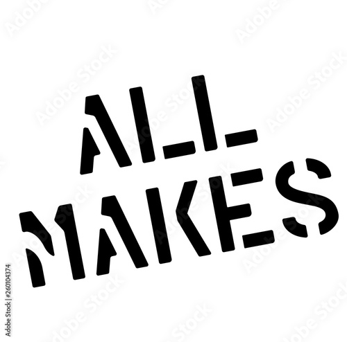 ALL MAKES stamp on white