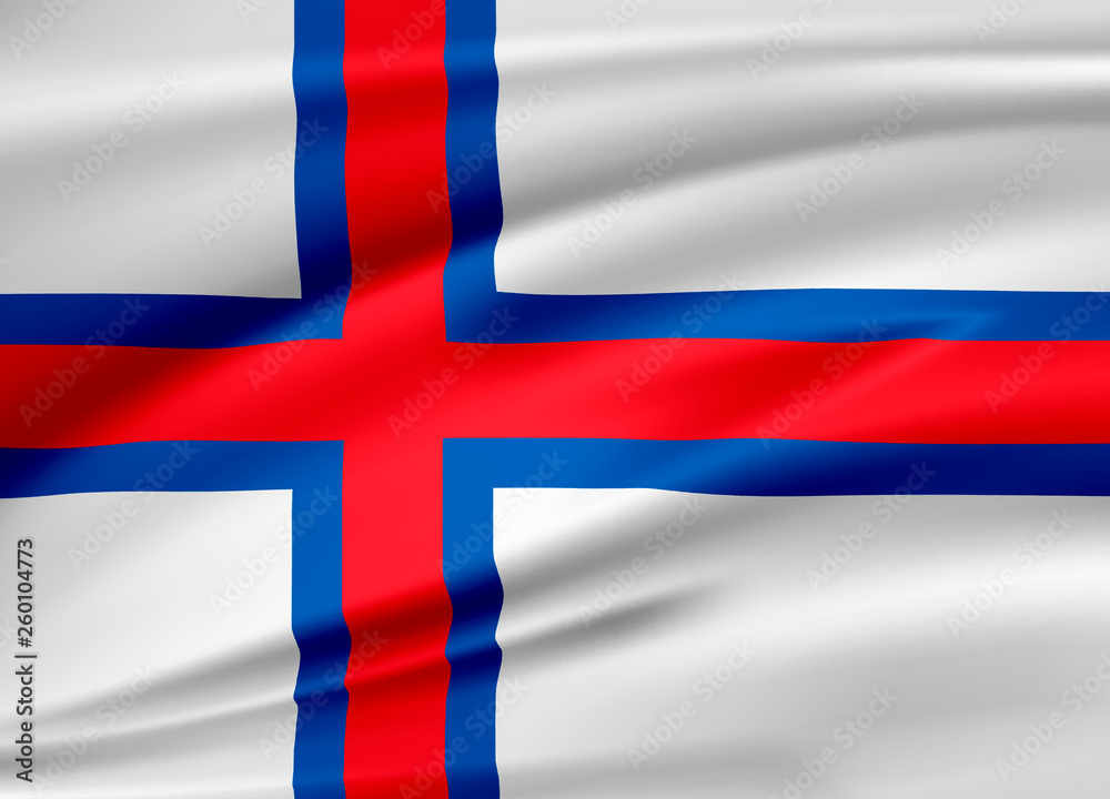 Flag Faroe Islands. Smooth illustration of close-up. Flag Faroe Islands. Smooth illustration of close-up.
