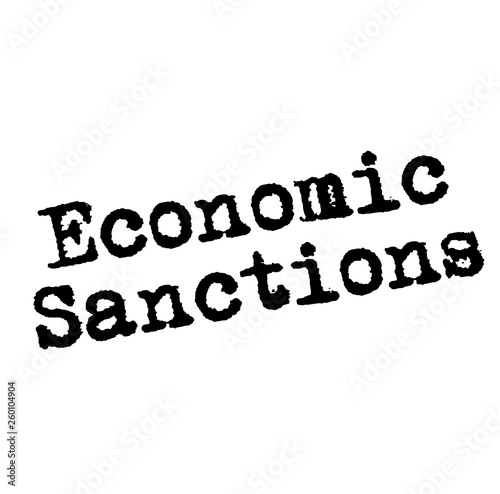 ECONOMIC SANCTIONS stamp on white