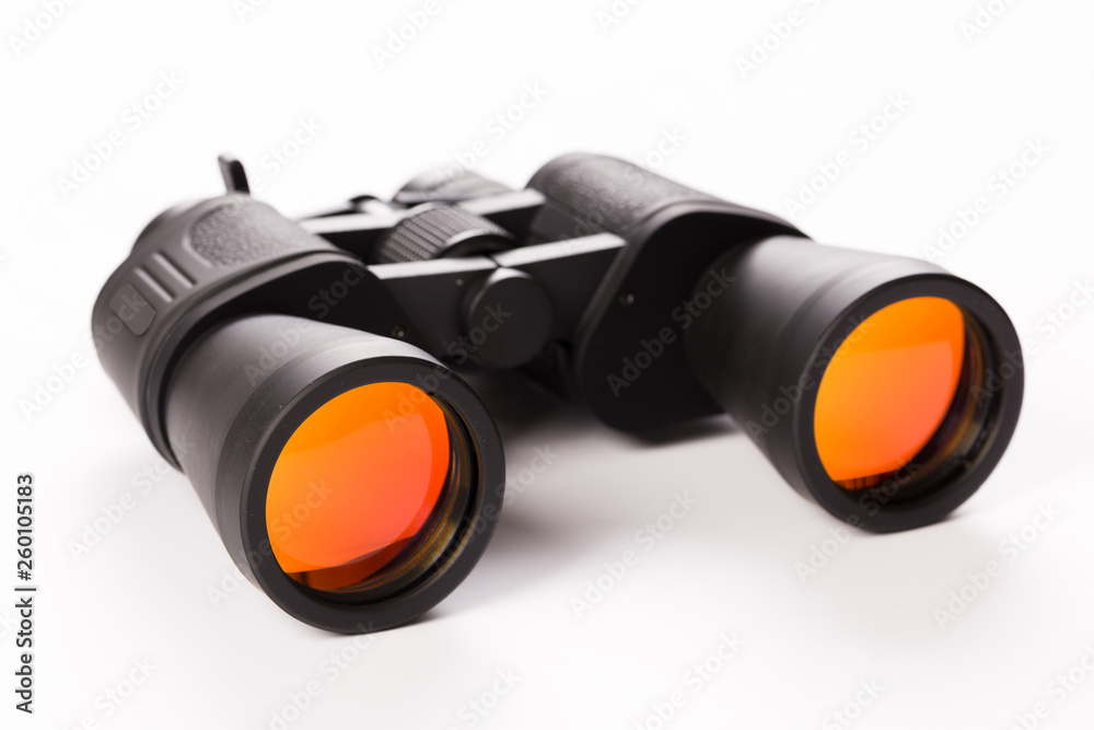 Black binoculars isolated on white background Black binoculars isolated on white background
