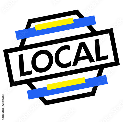 LOCAL stamp on white