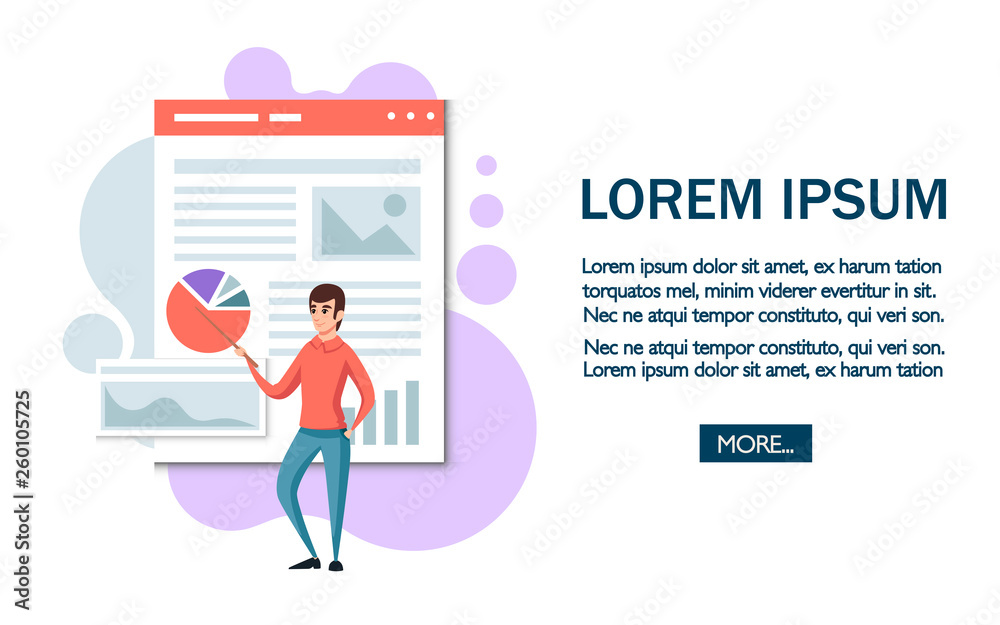 Business meeting and data analysis concept, project management, financial analysis, business strategy. Isometric men work. Vector illustration on white background