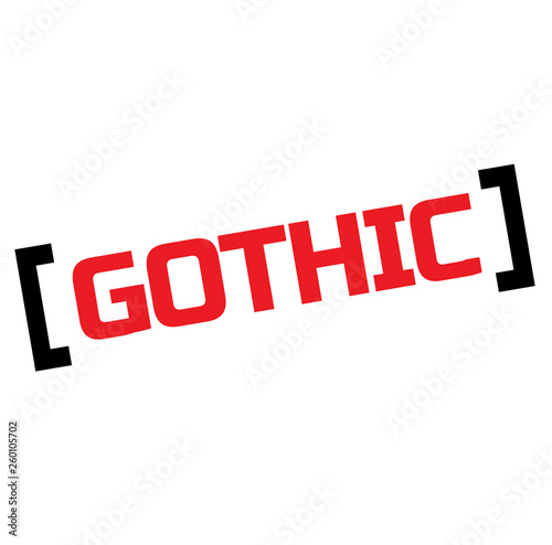 GOTHIC stamp on white