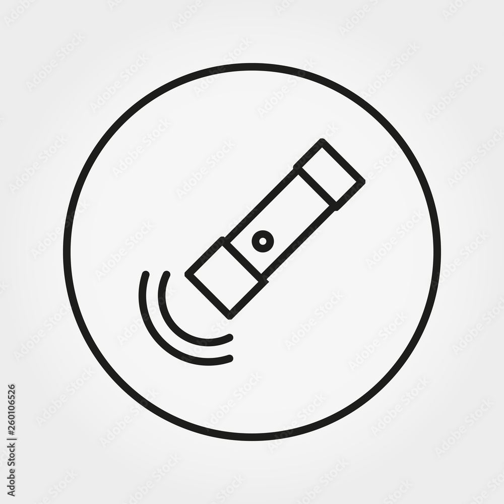 Flashlight. Camping. Icon. Vector. Editable Thin line. Universal Flashlight. Camping. Icon. Vector. Editable Thin line. Universal
