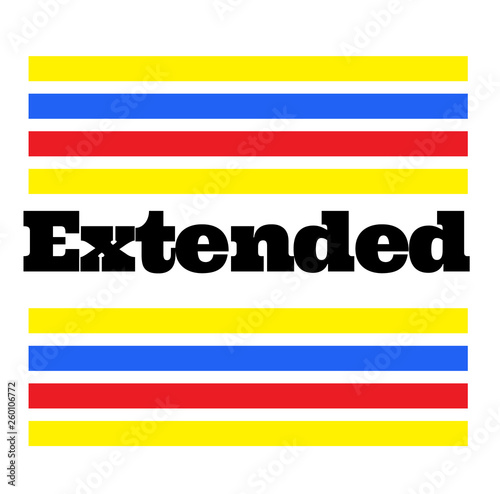 EXTENDED stamp on white
