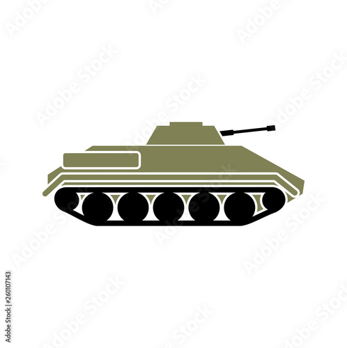 Military vehicle icon on background for graphic and web design. Simple vector sign. Internet concept symbol for website button or mobile app.