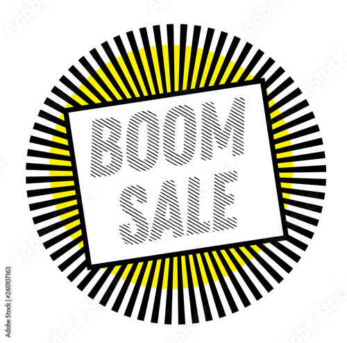 BOOM SALE stamp on white