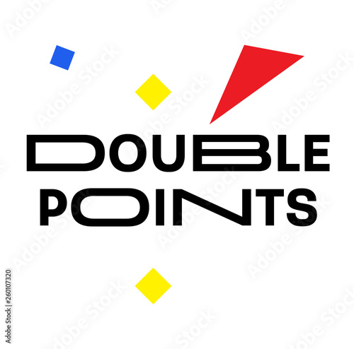 DOUBLE POINTS stamp on white