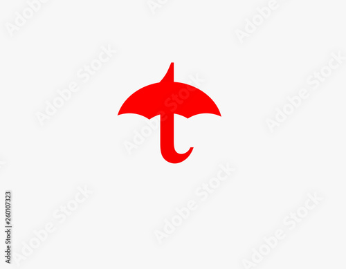 Creative logo umbrella and letter T abstract