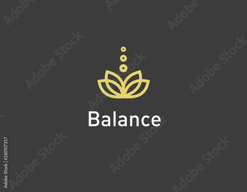 Creative linear logo lotus flower spa massage