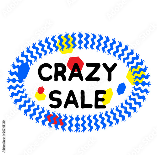 CRAZY SALE stamp on white