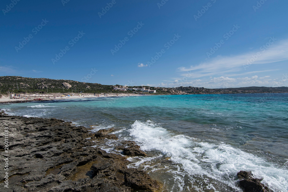 Panorama of the Rena di Ponente beach in Sardinia Panorama of the Rena di Ponente beach in Sardinia