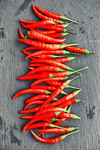 Hot red pepper. Chilean pepper on a black.